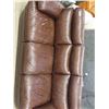 Image 5 : Comfy Leather Look Sofa - Dark Brown 84" Wide