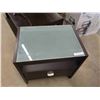 Image 2 : Glass Top Light Up Wood Framed Night Table/ End Table 17.5" x 24" x 25" 