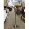 Image 1 : Brass torchier Floor Lamp with Marble in Base + Glass Shade 63" Tall 