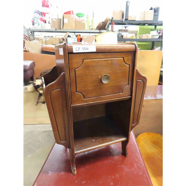Wooden End Table/ Magazine Rack 11" x 19.5" x 24" 