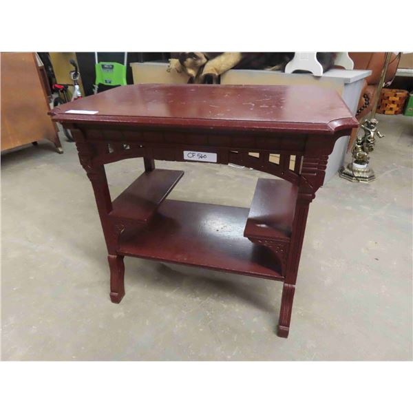 Painted Antique East Lake Table/ Stand 22" x 28.5" x 32" - Great Detail - Nice Project