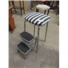 Image 1 : Chrome With Upholstered Seat 2 Step Kitchen Bench/ Stepper