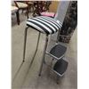Image 2 : Chrome With Upholstered Seat 2 Step Kitchen Bench/ Stepper