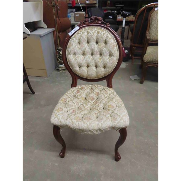 Antique Rose Back Upholstered Seat + Back