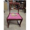 Image 1 : Rose back Rocking Chair with Needlepoint Look Upholstered Seat
