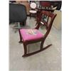 Image 2 : Rose back Rocking Chair with Needlepoint Look Upholstered Seat