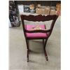 Image 4 : Rose back Rocking Chair with Needlepoint Look Upholstered Seat