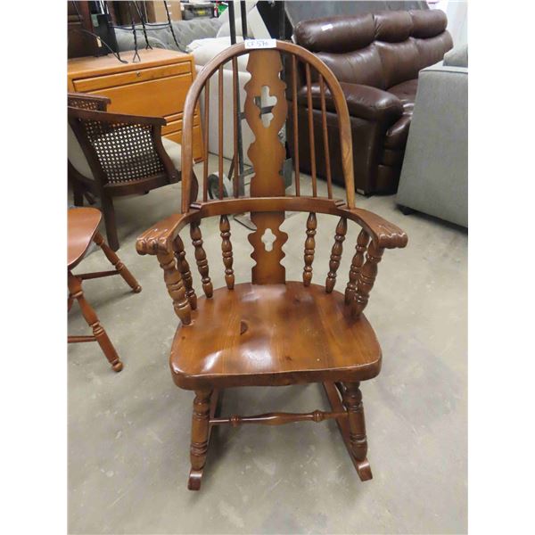 Windsor Style Wooden Rocking Chair