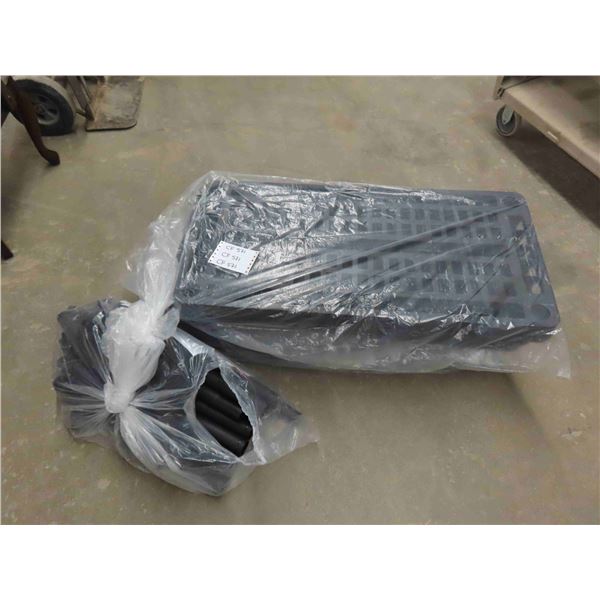 5 Tier Black Plastic Shelving Unit 17" x 35" - Includes Pipes