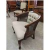 Image 2 : Nice + Comfy Wood with Upholstered Back + Seat with Wicker Sides Arm Chair