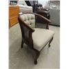 Image 3 : Nice + Comfy Wood with Upholstered Back + Seat with Wicker Sides Arm Chair