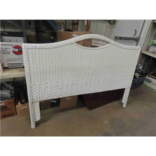 White Wicker Headboard 63" Wide 48" Tall