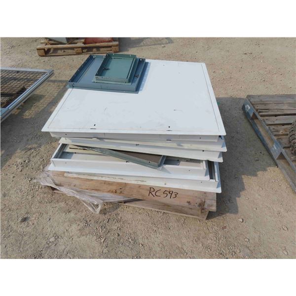 Pallet od Assorted Metal Access Hatches - 5 Largest 38" x 38" 