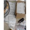 Image 3 : Variety of Electrical Parts; Partial Roll of Wire BX Cable, Switches, Light Sockets, 