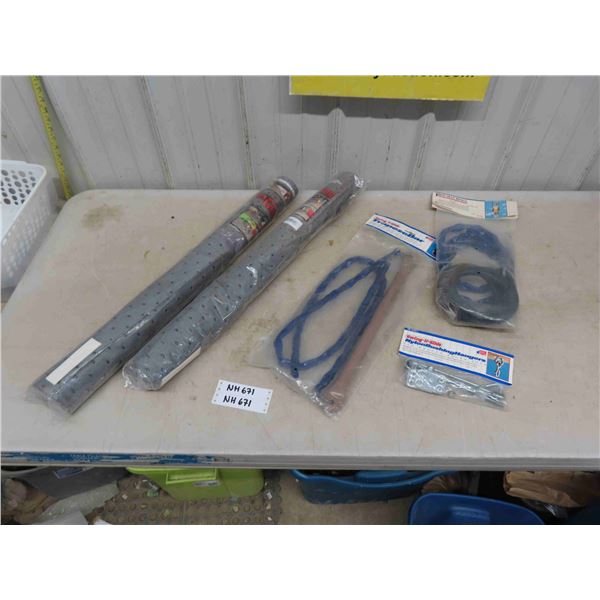 2 Rolls Absorb Mats, Trapeze Bar, Iron Man Rings, Swing Hardware