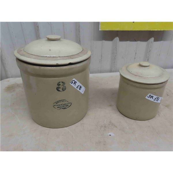 Medalta 3 Gal Crock with Lid + 1 No Markings