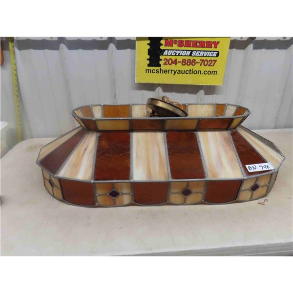 Pool table Stained Glass Light Fixture - 3 Bulb 10" x 18" x 35" 