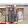Image 3 : 6 Porcelain Dolls with Boxes 15" to 20" Tall 