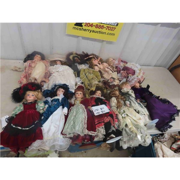 12 Porcelain Dolls - Victorian Theme 16" Tall