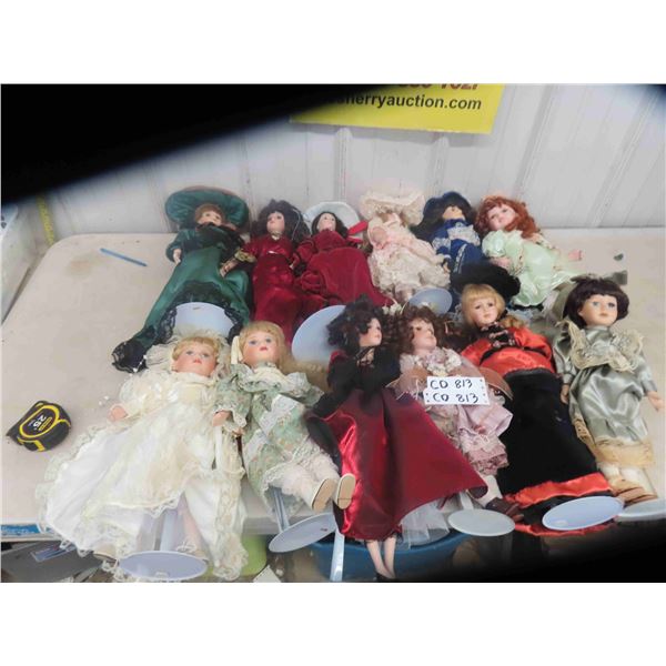 12 Porcelain Dolls - Victorian Theme 16" Tall