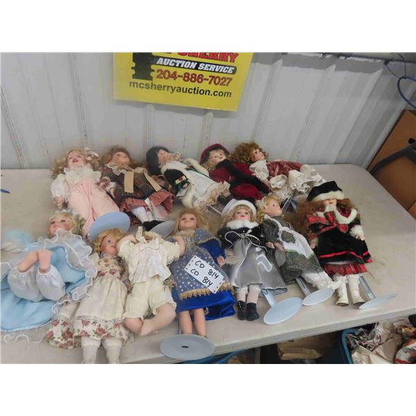 12 Porcelain Dolls - Variety 16" Tall 
