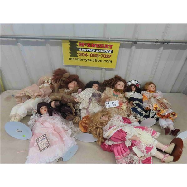 8 Porcelain Dolls - Victorian Theme 16" to 20" - Including 1999 Eaton's Beauty Doll