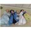 Image 1 : 4 Porcelain Dolls ; Cinderella, Snow White - 1 Snow White Doesn't Look So Good - 