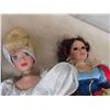 Image 5 : 4 Porcelain Dolls ; Cinderella, Snow White - 1 Snow White Doesn't Look So Good - 