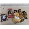 Image 1 : 4 Indigenous Styled Porcelain Dolls- 1 with Box 9" to 16" Tall 