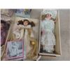 Image 2 : 8 Porcelain Dolls with Boxes - 9" to 11" Tall 