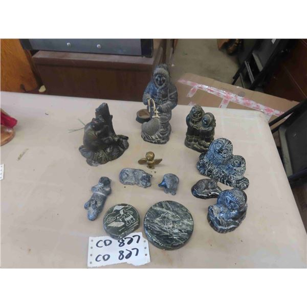 12 Soap Stone or Similar Style Carvings or Ornaments