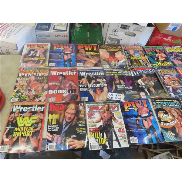 54 Wrestling Magazines - 1990's + 2000's