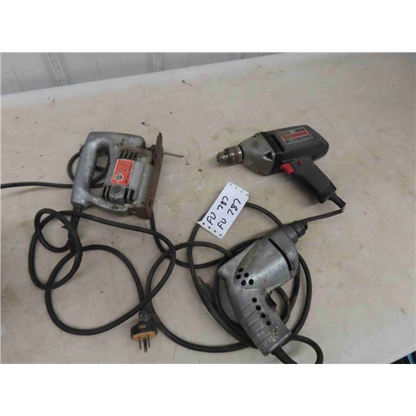 3 Power Tools ; 2 Drills + Jig Saw