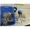 Image 1 : Box Full of Electrical Items ; Covers, Boxes, Connectors, Switches, Cable, plus more