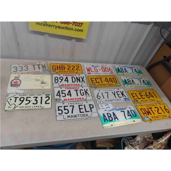 15 License Plates 1970's + Up - Mainly MB 