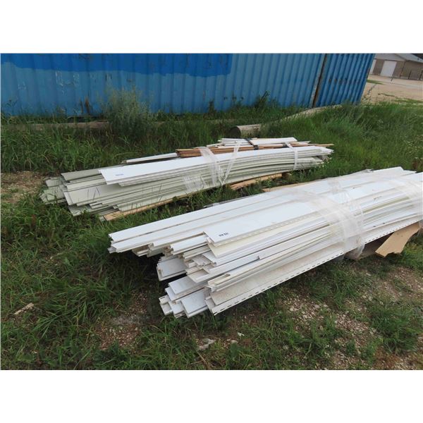 2 Pallets of Vinyl Siding - Mostly White, Some Light Green - up to 12' Lengths