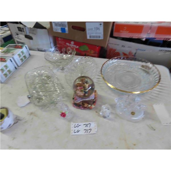 Crystal/ Cut Glass Trays, Bowls, Ornaments, Snow Globe