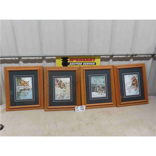 4 Framed Wildlife Prints by Sue Coleman 14" x 17" 