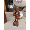 Image 3 : Figurine Lamp - Electric, Magazine Rack, Wood Carved Figure