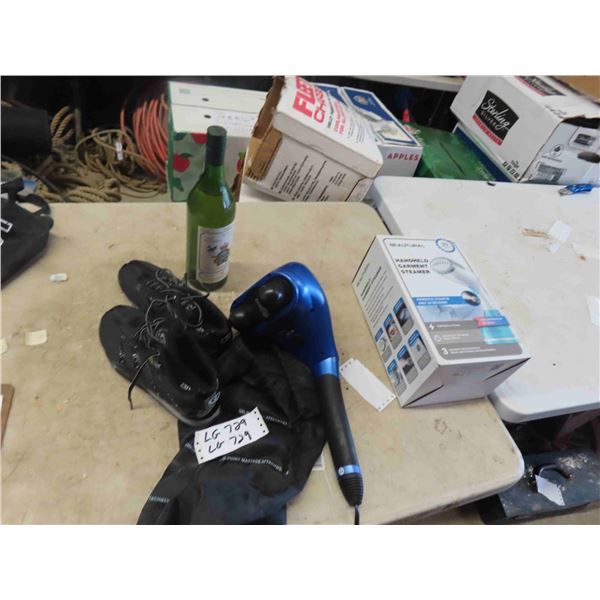 RCAF 60th Anniversary Sealed Wine, Hand Held Massager, Dexter Sz 8 Shoes