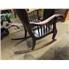 Image 4 : Nice Antique Rocking Chair Large High Back with Arms - Nicely Detailed