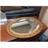 Image 2 : Oval Wall Mirror with Ornate Frame 19.5" x 27.5" , Other Mirror with Floral Design 14" x 40" 