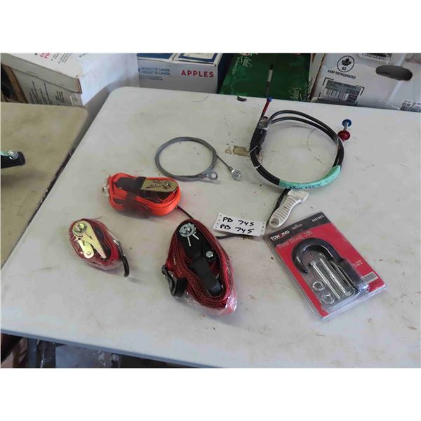 3 Load Ratchet Straps, Tool Hooks, Grabbing Cable Extension, Filter Wrench