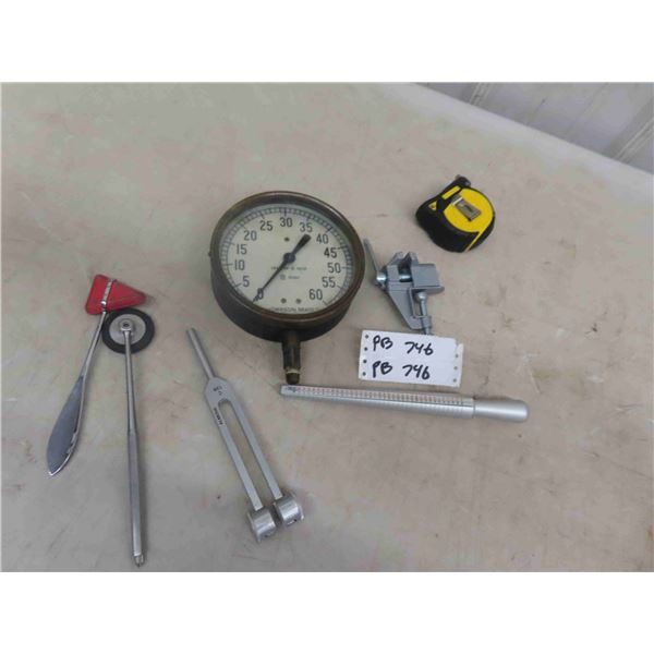 Morrison Brass Gauge 6" Wide, Precision Vice, Ring Finger Sizer, 3 Medical Devices, 