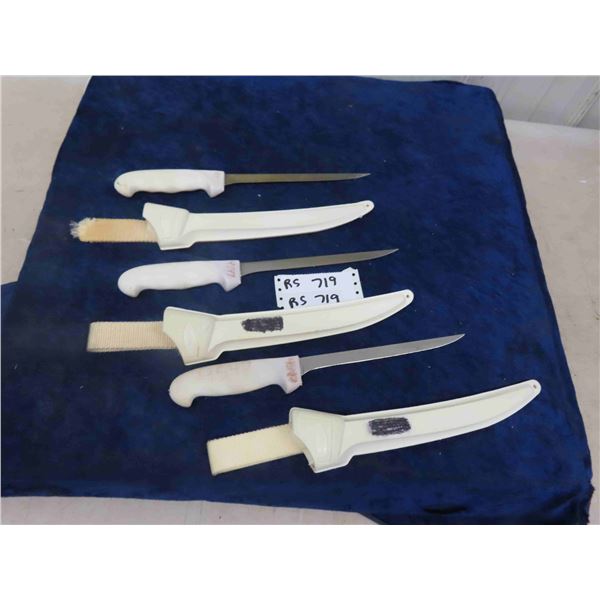3 Butcher Knives with Holsters
