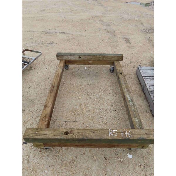 Large 4 Wheel Cart - Super Heavy Wood Construction 44" x 60" 