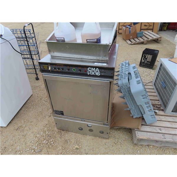 Industrial CMA L -1X16 Sterilizer Dishwasher 2 Racks, 2 Chrome Trays