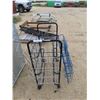 Image 1 : Metal Rolling Rack + Blue Wire Rack For Book or Brochures or Knick Knacks