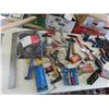 Image 1 : Assortment of Carpentry Tools : Caulking Gun, Clamps
