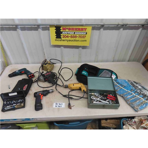 Electric Drills, Sander, 2 Cordless Drills ( No Chargers or Batteries